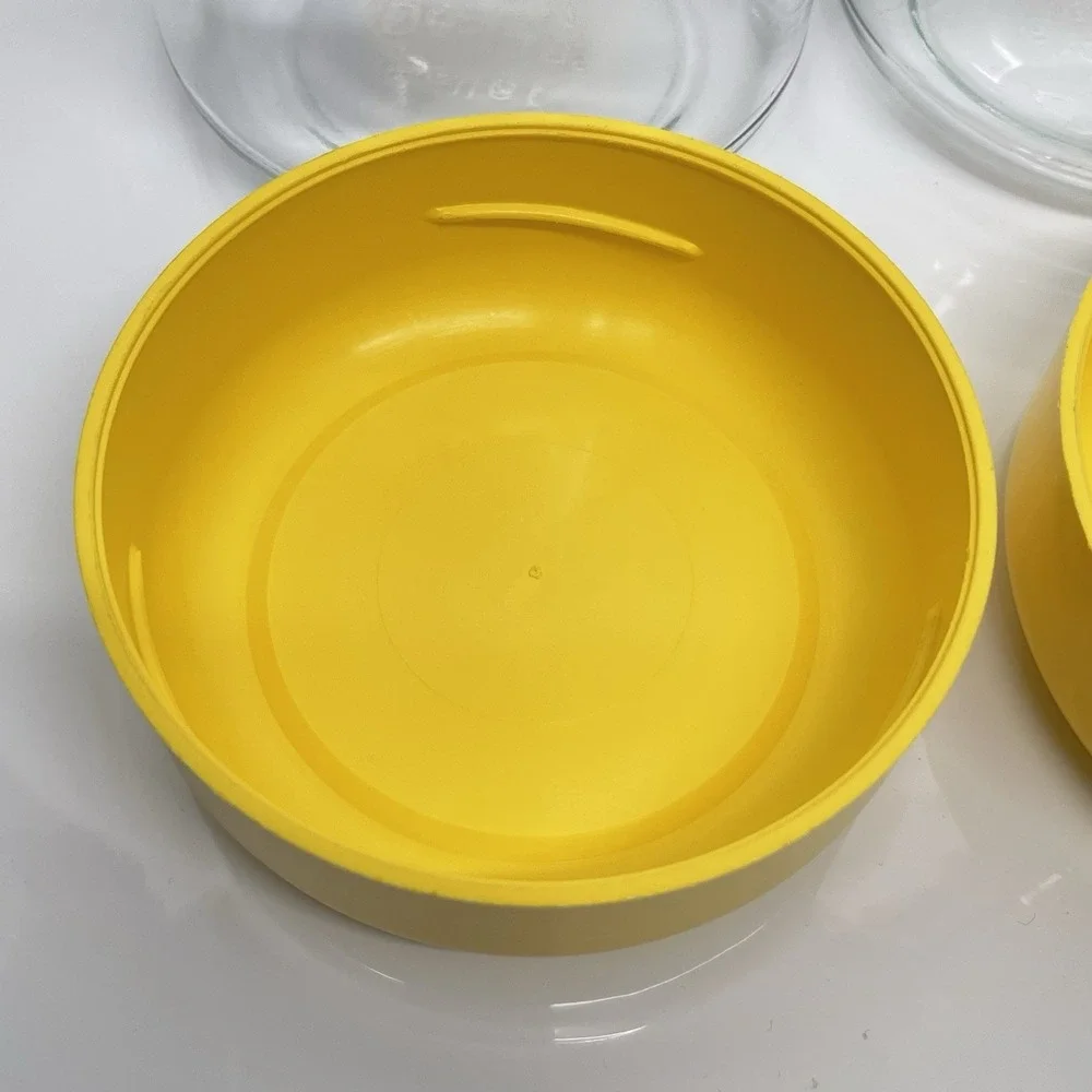 Heller Designs Massimo Vignelli Vintage Yellow Lid Jars Canisters MCM Set Of 3